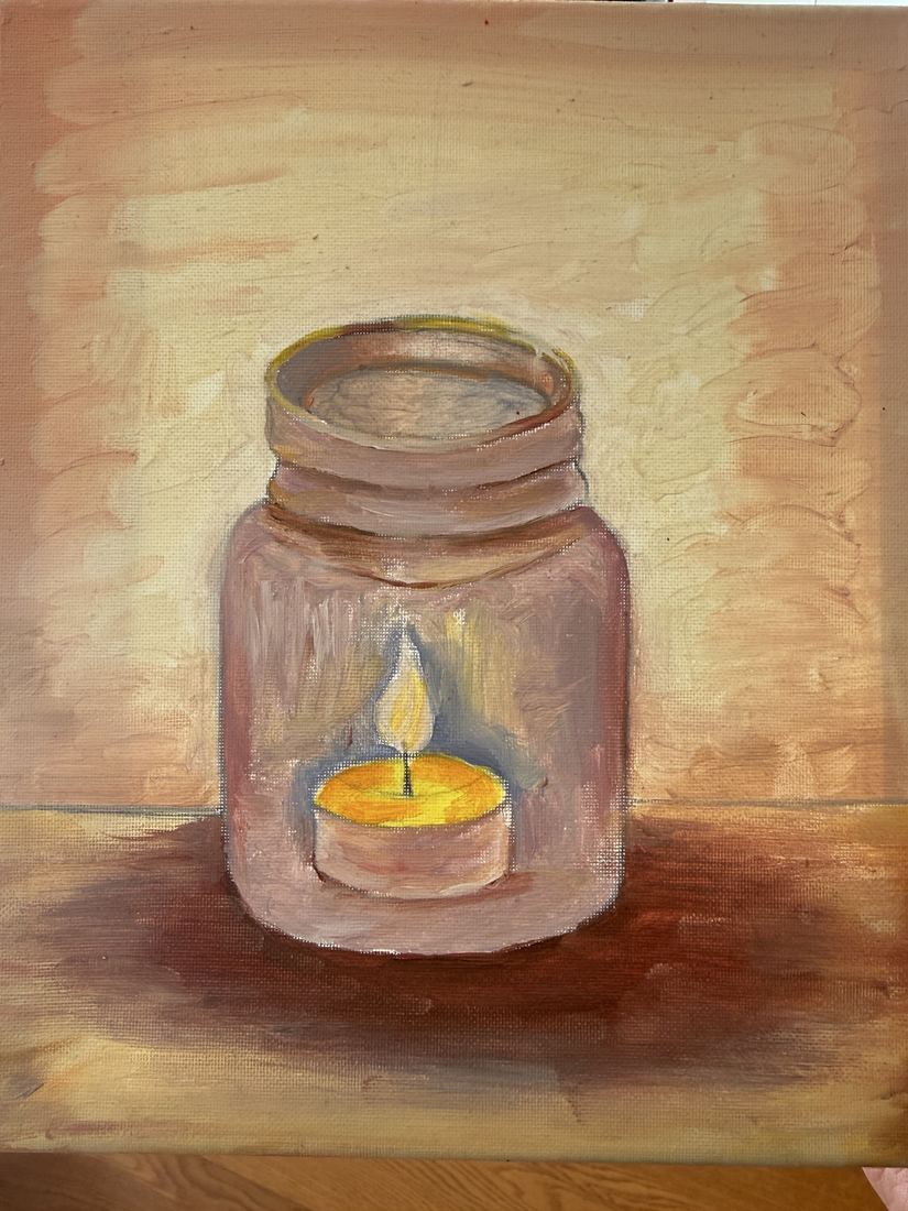 Alvin's candle jar painting