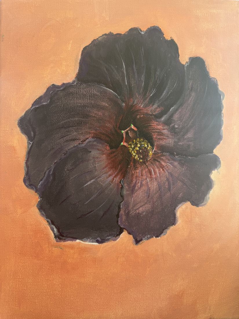 Alvin's dark hibiscus painting